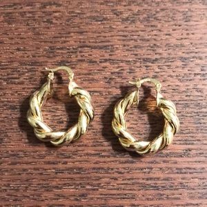 Gold Twist Hoop Earrings